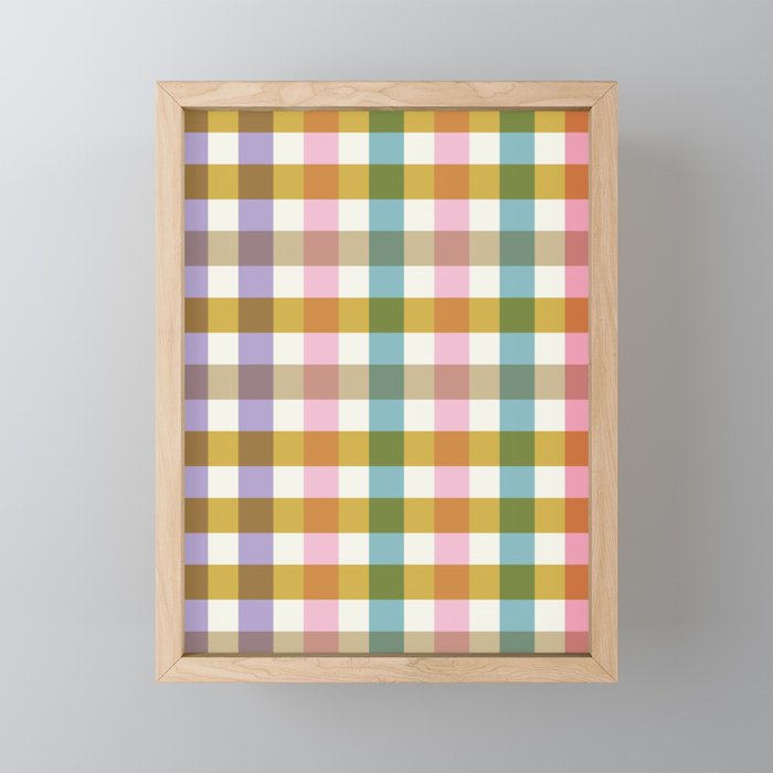 Colorful Plaid Pattern Framed Mini Art Print