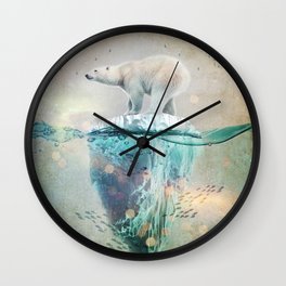 Polar Bear Adrift Wall Clock