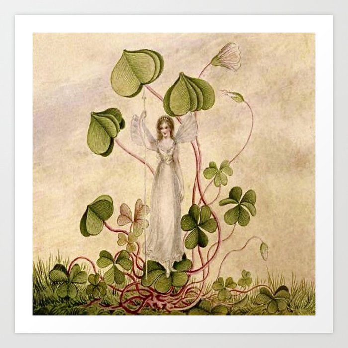 “The Clover Fairy” by Amelia Jane Murray (1900) Art Print