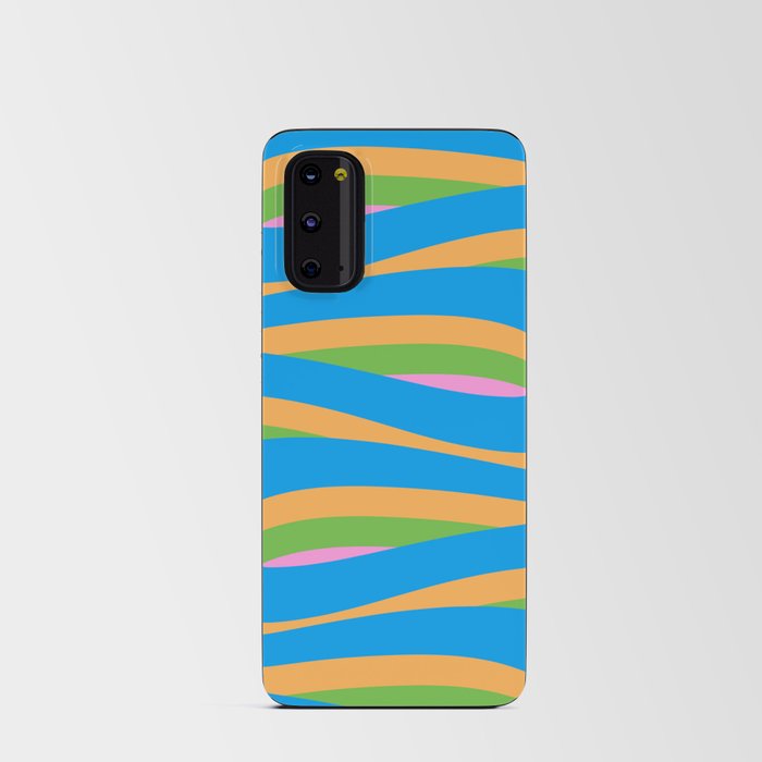 Pop Swirl Wavy Abstract Pattern Bright Blue Green Mustard Pink Android Card Case