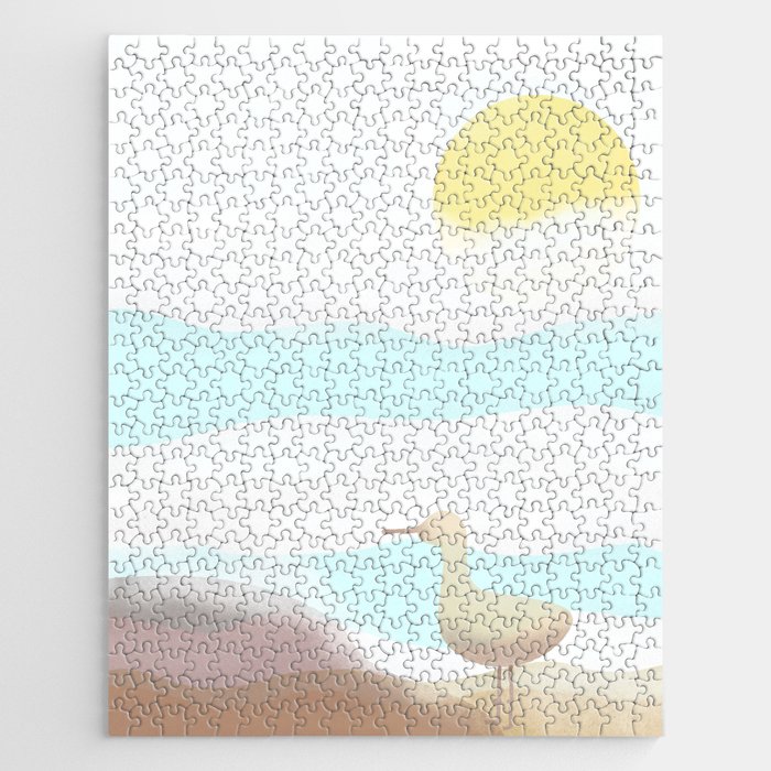 Sandpiper, Blue Waves and the California Sun Jigsaw Puzzle
