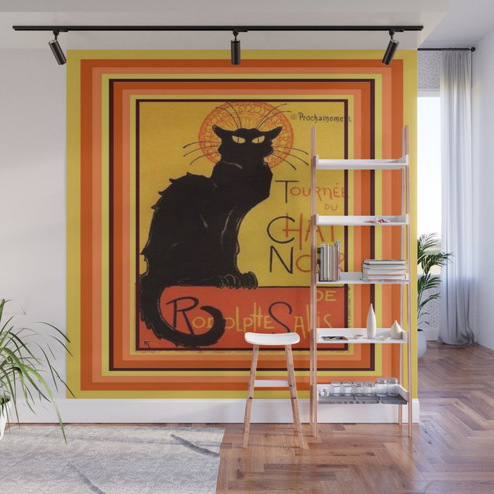 Tournee Du Chat Noir After Steinlein Vintage Distressed Wall Mural