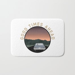 Road Trip View Bath Mat | Mountains, Driving, Goodtimesahead, Escape, Typography, Sunset, Graphicdesign, Ontheroad, Roadtrip, Digital 