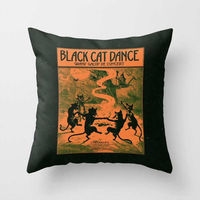 Black Cat Dance (1916) Throw Pillow