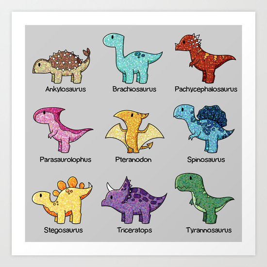 Dinosaur Chart Art Print By Madisonridgdill Society6