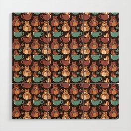 Bear Coffee Pattern by Tobe Fonseca Wood Wall Art