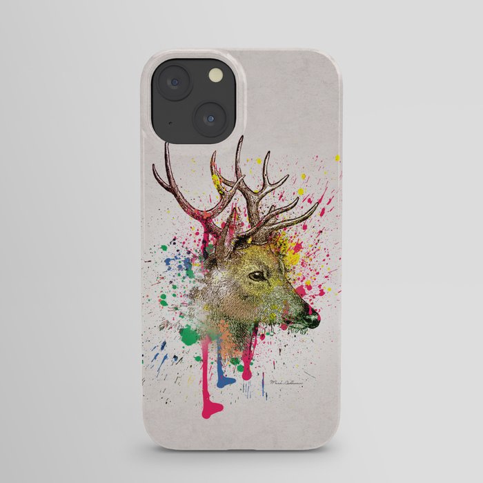 deer painting abstract iPhone Case
