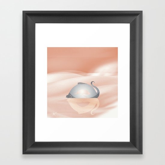 little dragon in his dream illustration Framed Art Print