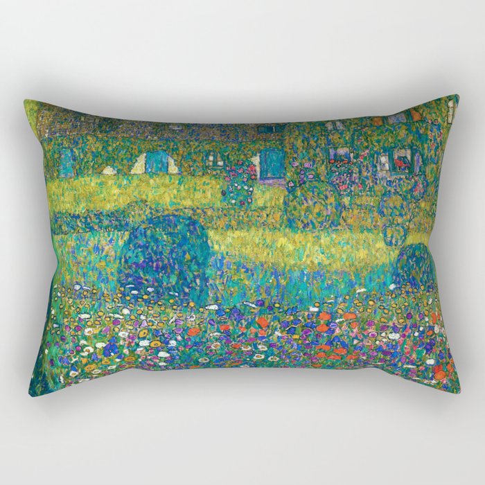 Gustav Klimt "Country House by the Attersee" Rectangular Pillow