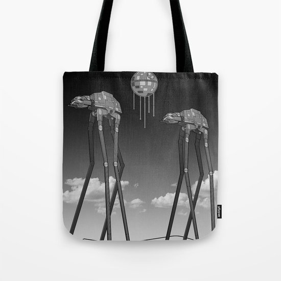 Dali's Mechanical Elephants - Black Sky Tote Bag