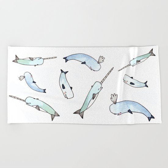 Narwhal Friends Beach Towel