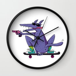 skater wolf Wall Clock