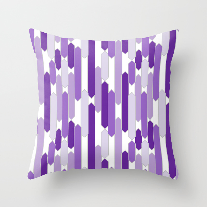 Modern Tabs In Purple On Gray Throw Pillow By Fischerfinearts