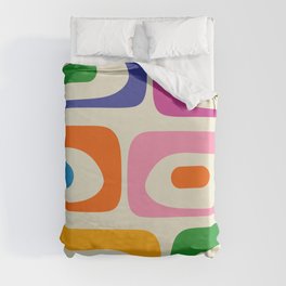 Colorful Mid Century Modern Piquet Abstract Pattern  Duvet Cover