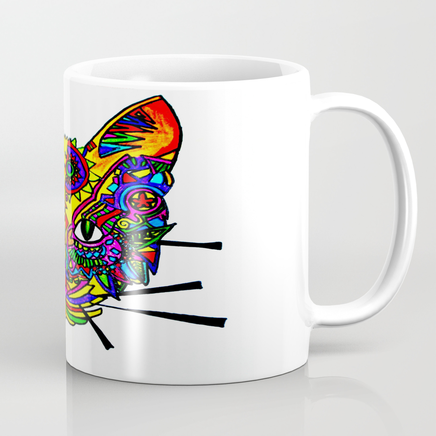 Cat Face In Color Coffee Mug By Lennyfdzz Society6
