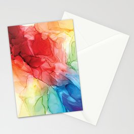 Rainbow Good Vibes Abstract Painting Stationery Cards