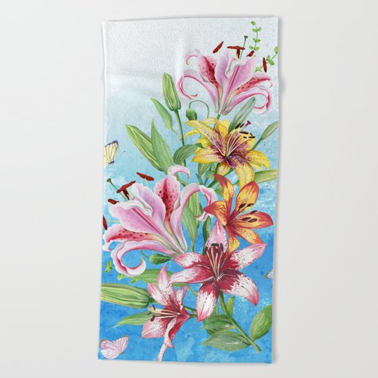 Flowers bouquet #19 Beach Towel