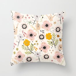Peace flowers Throw Pillow