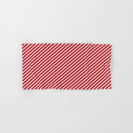 [ Thumbnail: Brown & Light Pink Colored Pattern of Stripes Hand & Bath Towel ]
