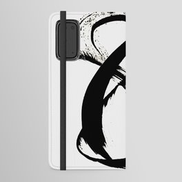 Brushstroke 7: a minimal, abstract, black and white piece Android Wallet Case