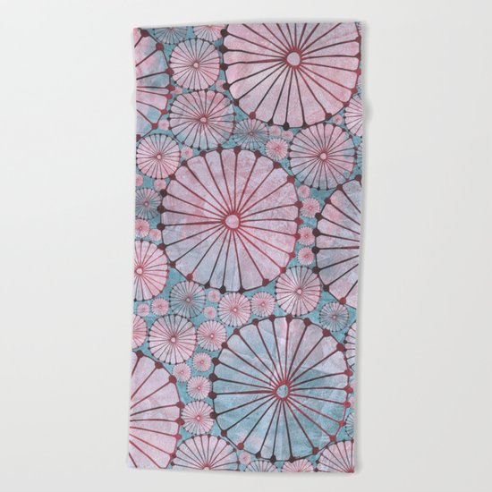 Abstract Floral Circles 3 Beach Towel