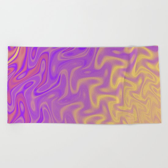 Ripples Fractal in Tropical Punch Beach Towel