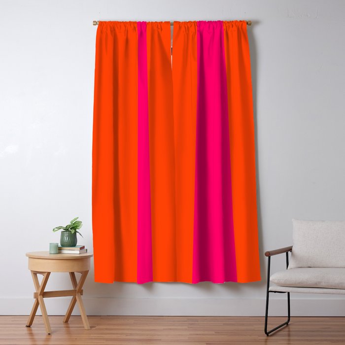 Bright Neon Pink and Orange Vertical Cabana Tent Stripes