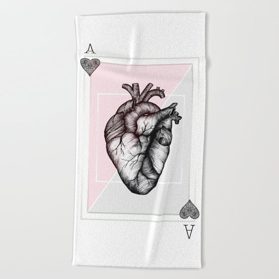 Ace of Hearts Beach Towel