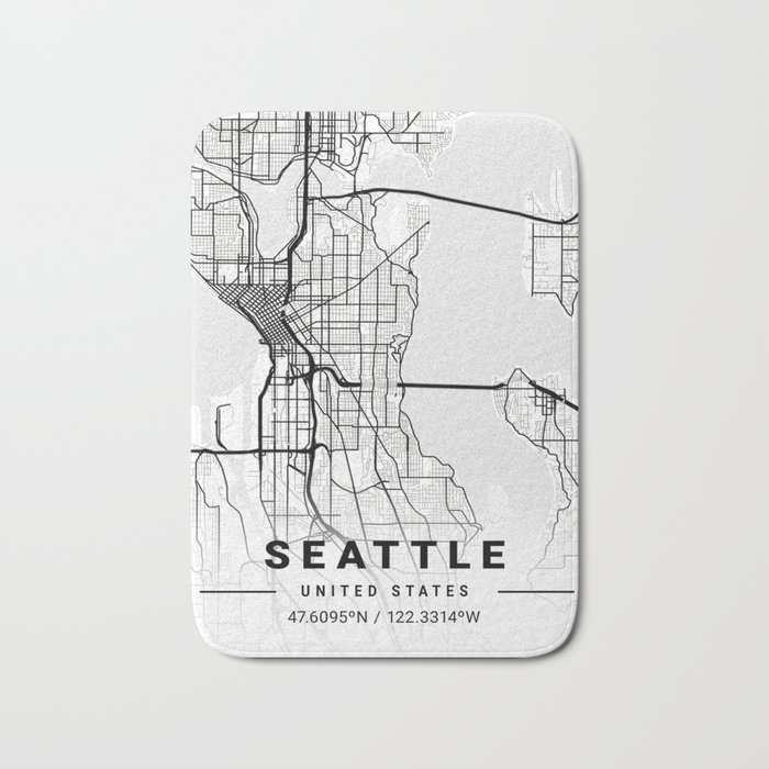 Seattle tourist map Bath Mat
