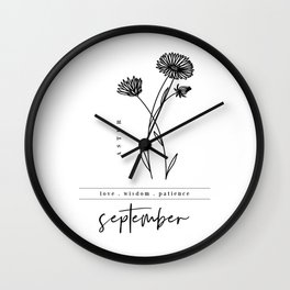 September Birth Flower | Aster Wall Clock