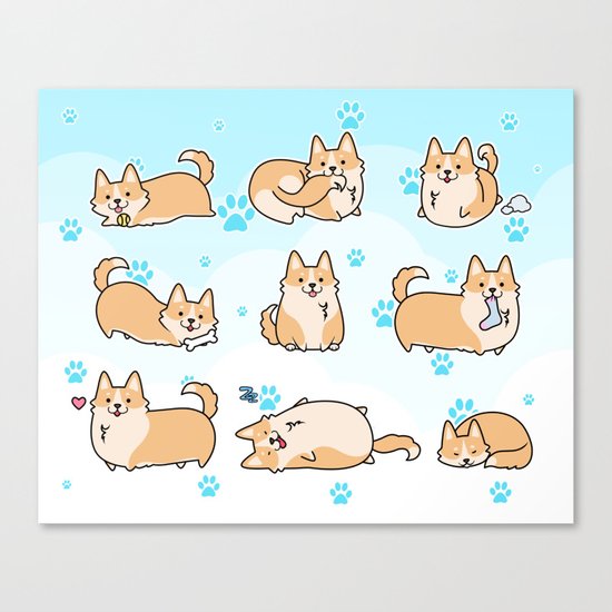 I love corgis Canvas Print