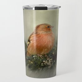 Little Bird in Christmas Wreath Travel Mug