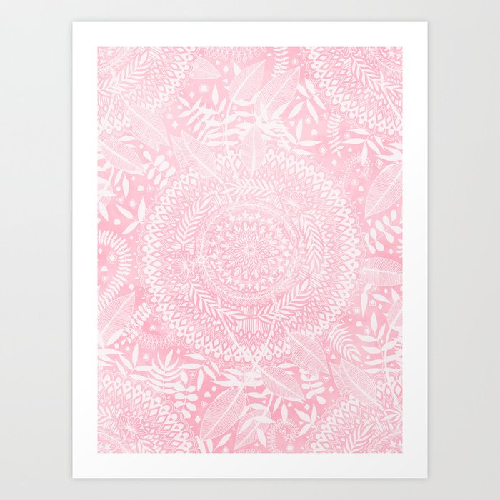 Medallion Pattern in Blush Pink Art Print