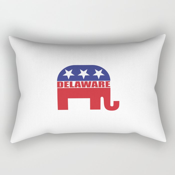 Delaware Republican Elephant Rectangular Pillow