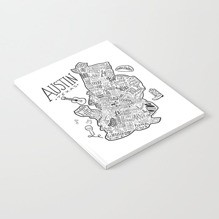 Austin Texas Illustrated Map Notebook