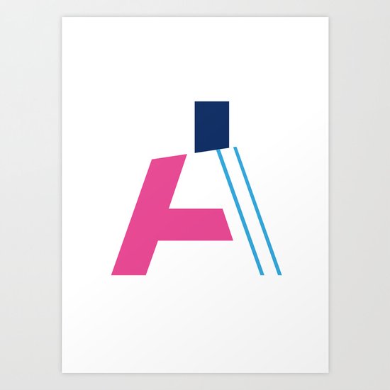 PLAY Typography "A" Art Print