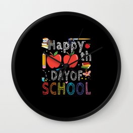 Artistic Days Of School 100th Day 100 Happy 100 Wall Clock