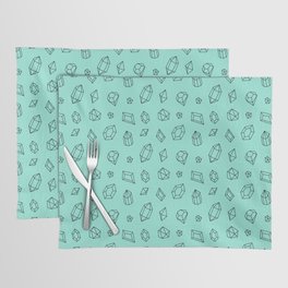 Seafoam and Black Gems Pattern Placemat