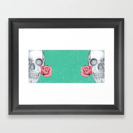 Skull and Rose Framed Art Print