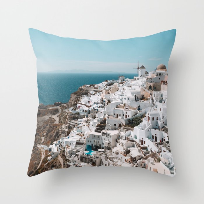 Santorini Island, Greece | Cyclades Islands | Mediterranean Sea | Greek Islands Photography 11 Throw Pillow