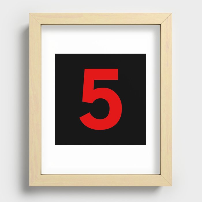 Number 5 (Red & Black) Recessed Framed Print