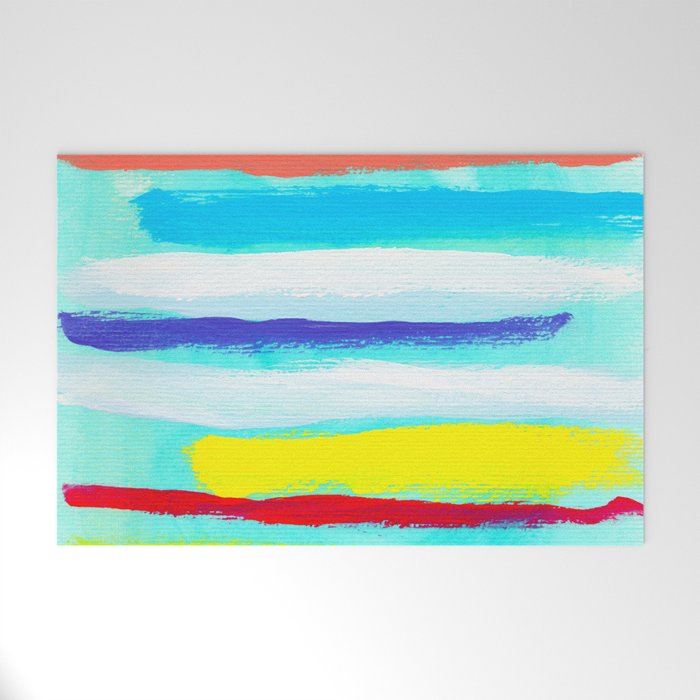 Ocean Blue Summer Blue Abstract Painting Stripes Pattern Beach