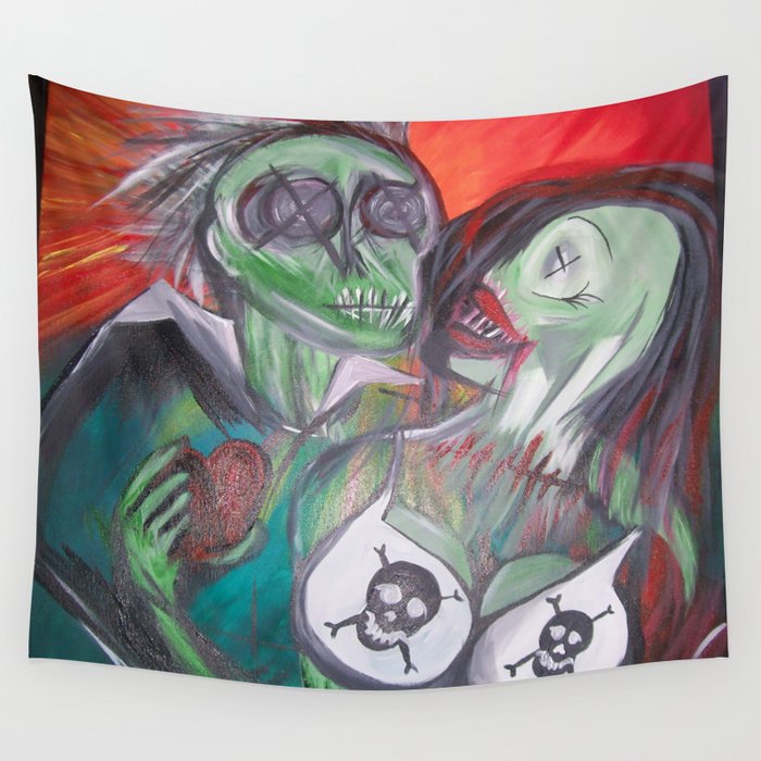 Zombie Lovers Wall Tapestry