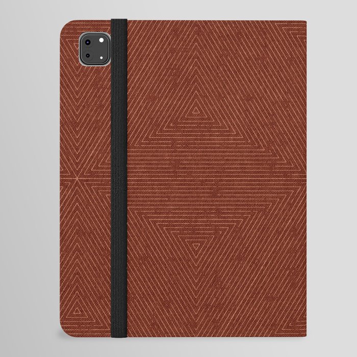 boho triangle stripes - rust iPad Folio Case