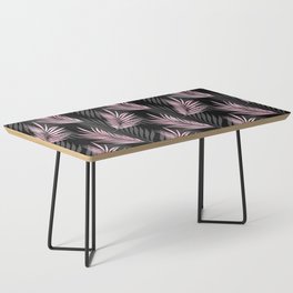 Pretty Girly Palm Leaves Pink Black Pattern Coffee Table
