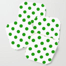 Polka Dot Texture (Green & White) Coaster