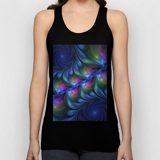 Colorful, Abstract Fractal Art Unisex Tank Top