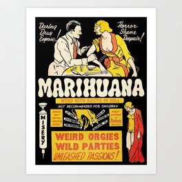 Marihuana Marijuana Vintage Movie Art Print