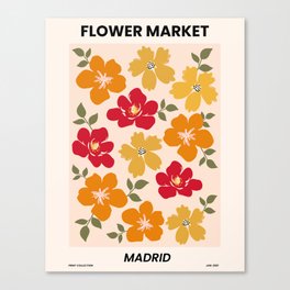 Flower Market Print Madrid, Abstract Flower Poster Canvas Print