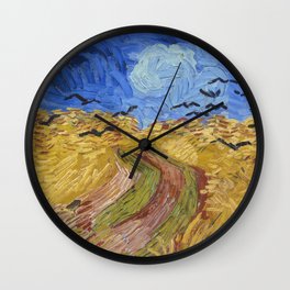 Wheatfield with Crows Wall Clock